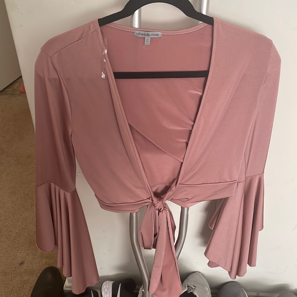 Super sexy crop shirt with flare sleeves